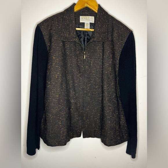 Maggie Barnes Black and Brown Women's Jacket - Picture 1 of 3